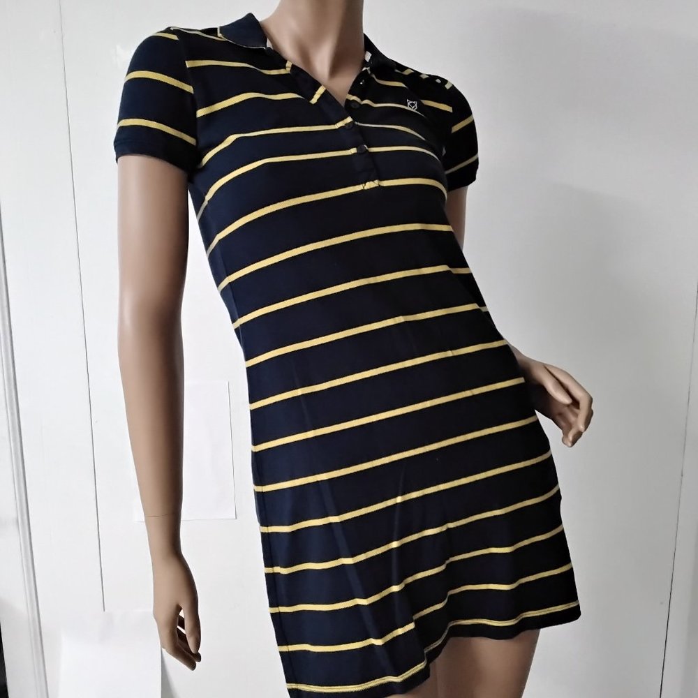 Prince & Fox mini Polo Dress Size XS Navy Yellow Lightweight *004